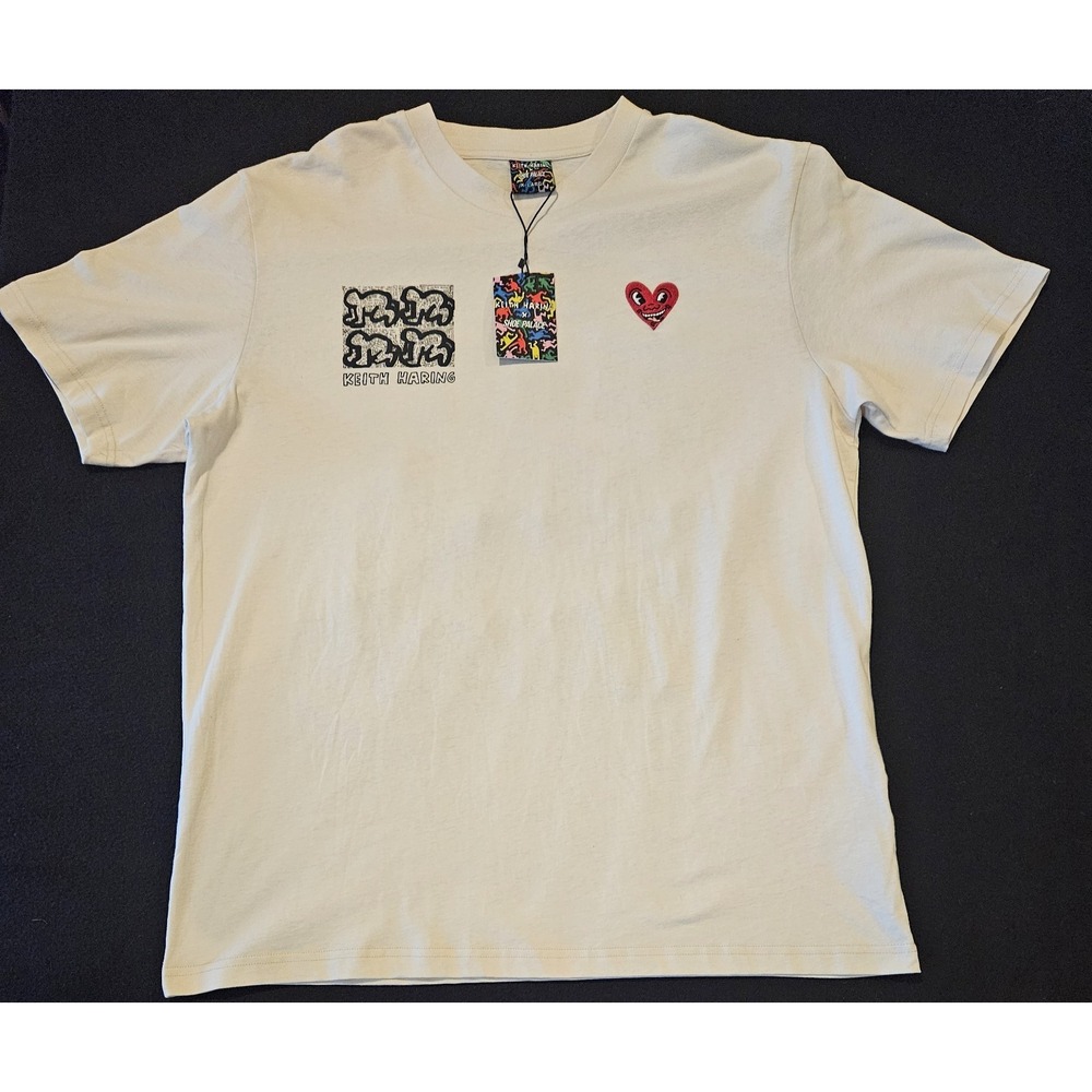 Keith Haring Shoe Palace "Feb 10‎ 1981" Graphic Short Sleeve Tan Mens Size XL